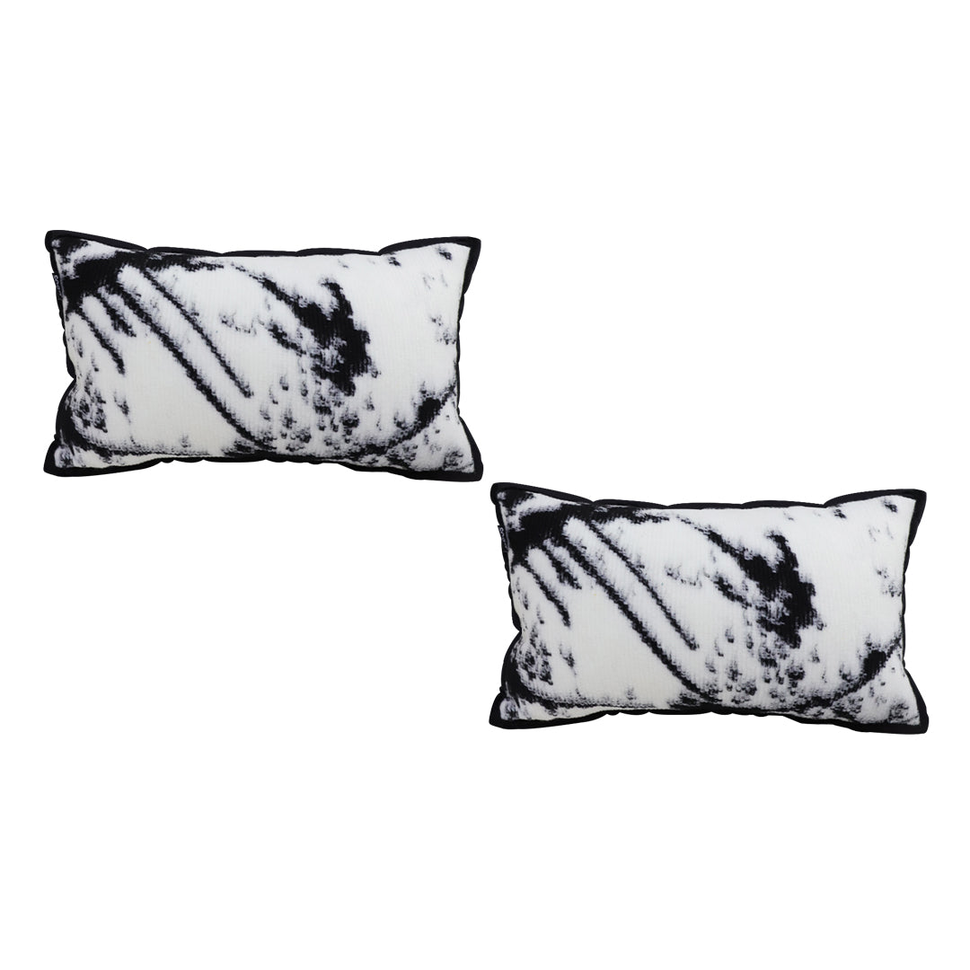 SOGA 2X 35cm Throw Pillow Black and White Leopard Thick Premium Polyester Fiber for Home Decor
