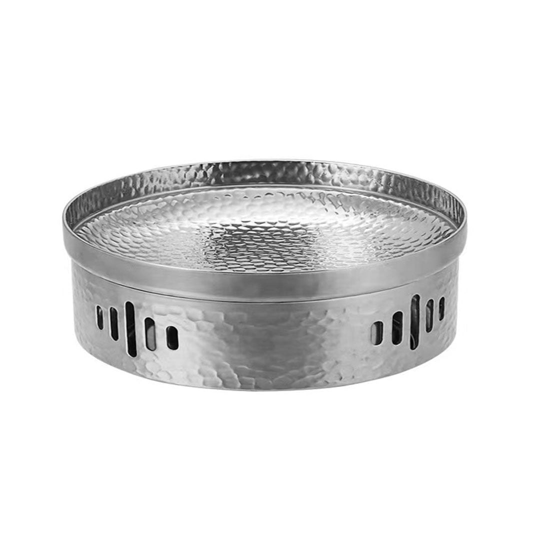 SOGA 26cm Dry Pot with Hammered Texture Natural Silver Color, a Kitchen Essential