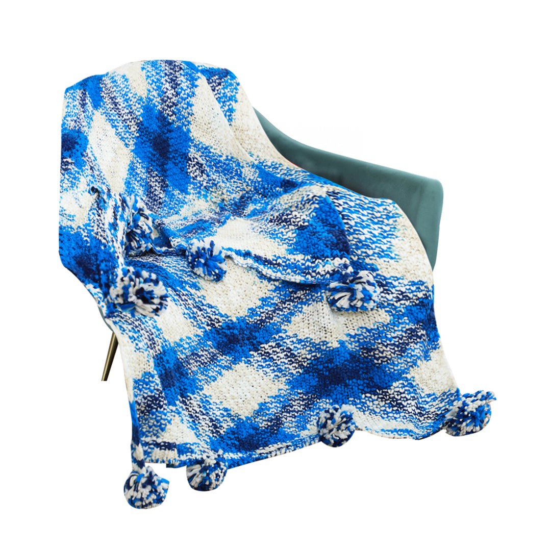 SOGA 90x200cm Throw Blanket Blue Deep Sea Gradient Dyed Art Stylish Decorative Cozy