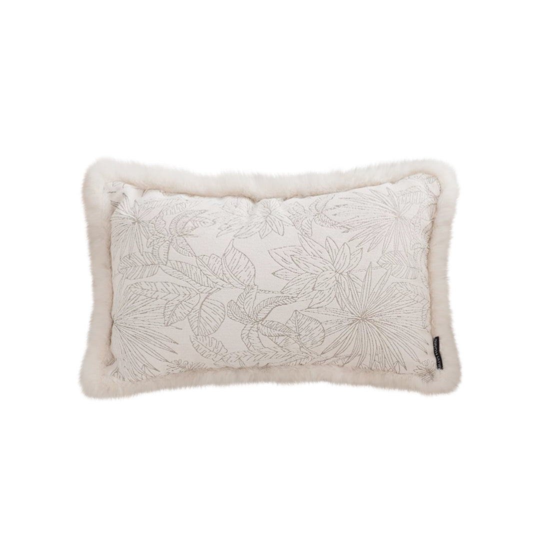 SOGA 30cm Romantic French Mosley Jacquard Pillow French Jungle Jacquard Raw Edge Waist Throw Pillow