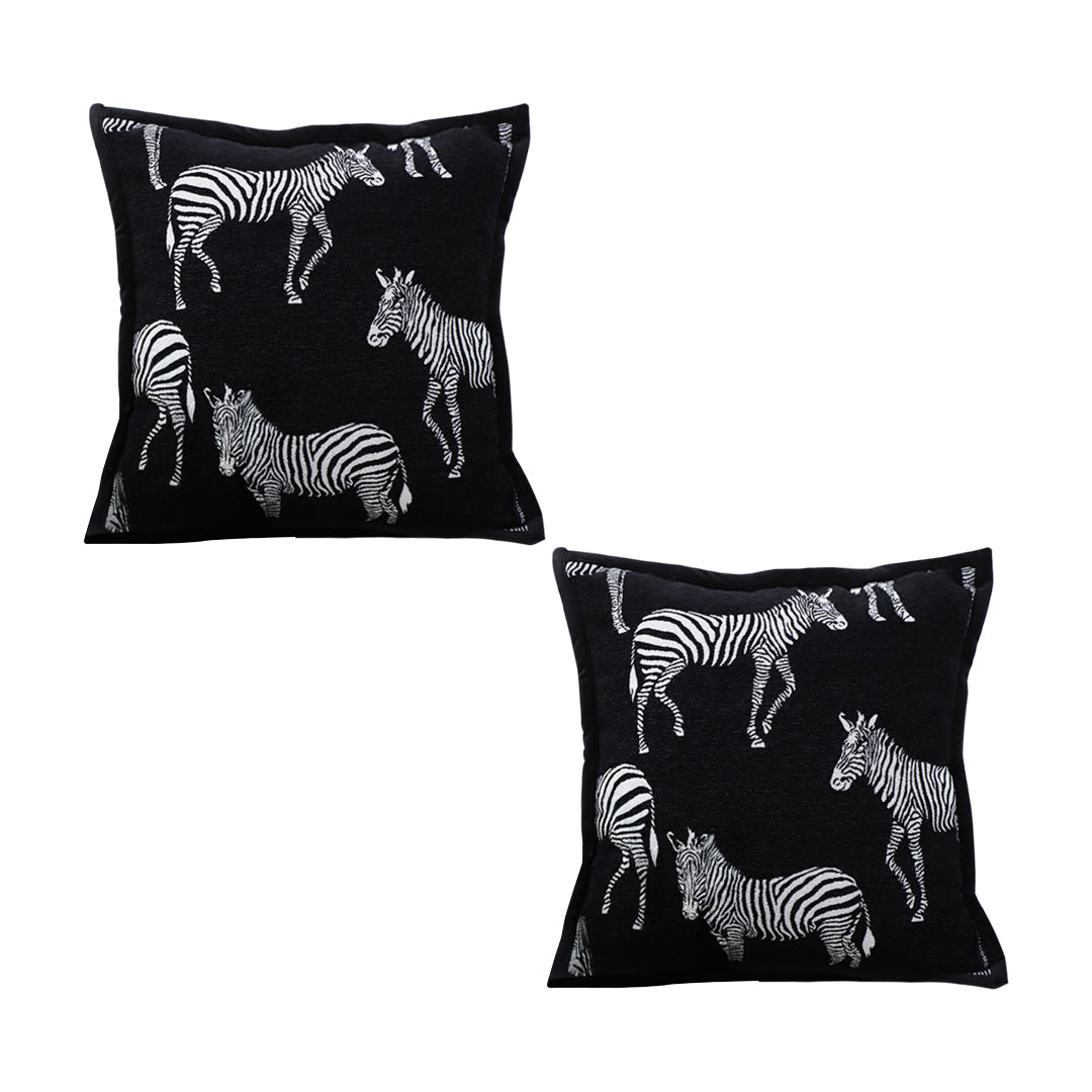 SOGA 2X 50cm Throw Pillow Black Light Luxury Zebra Square Pillow for Home Decor