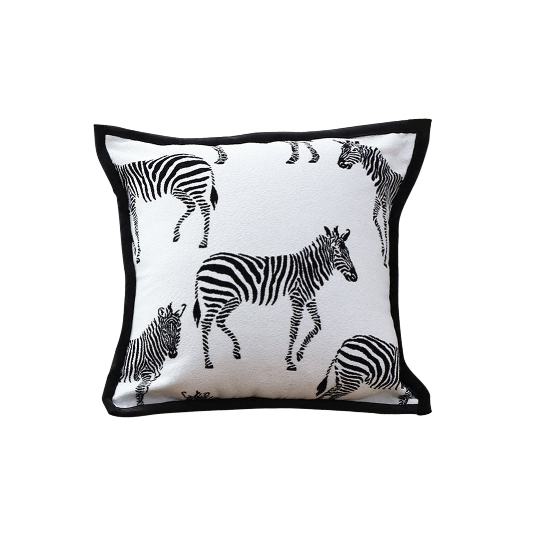 SOGA 45cm Black and White Light Luxury Zebra Cushion Decorative Square Pillow Living Room