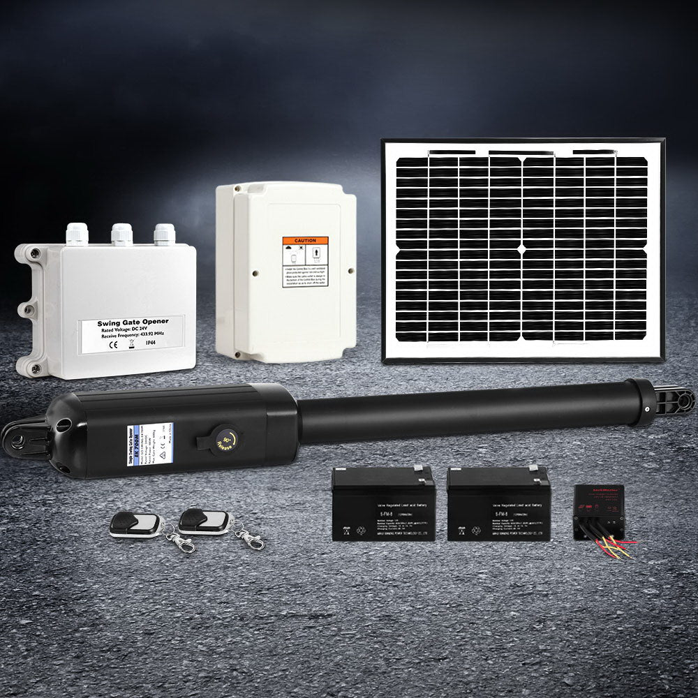 Lockmaster Single Swing Gate Opener 600KG 10W Solar Panel
