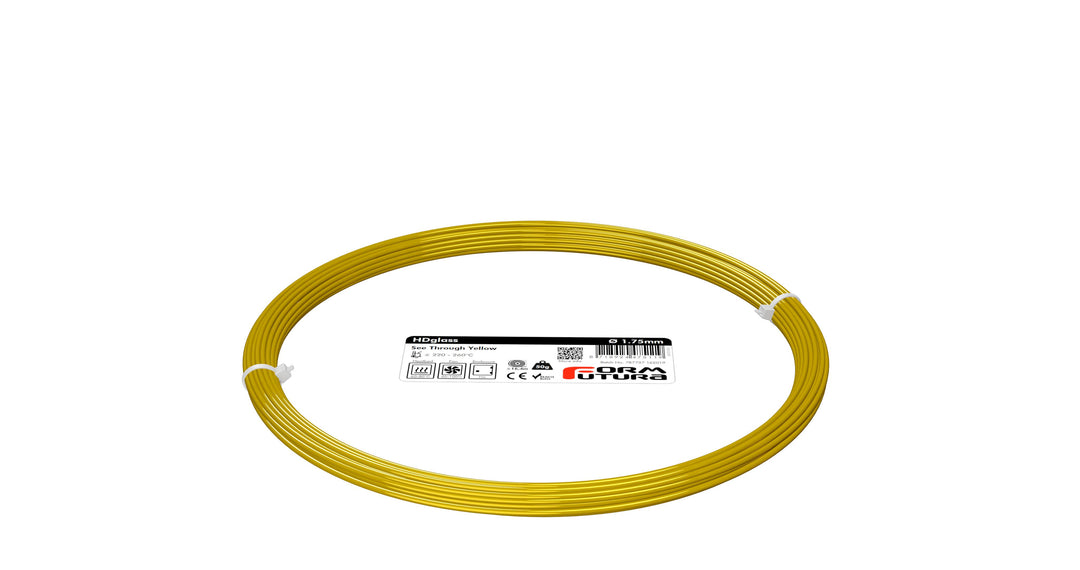 PETG Filament HDglass 1.75mm See Through Yellow 50 gram 3D Printer Filament