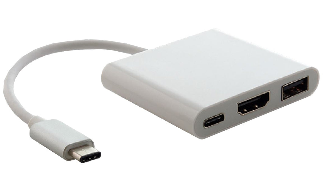ASTROTEK USB 3.1 Type-C USB-C to HDMI, USB Type-A and USB Type-C Adapter Male to Female 4K 30Hz for Apple MacBook Chrome