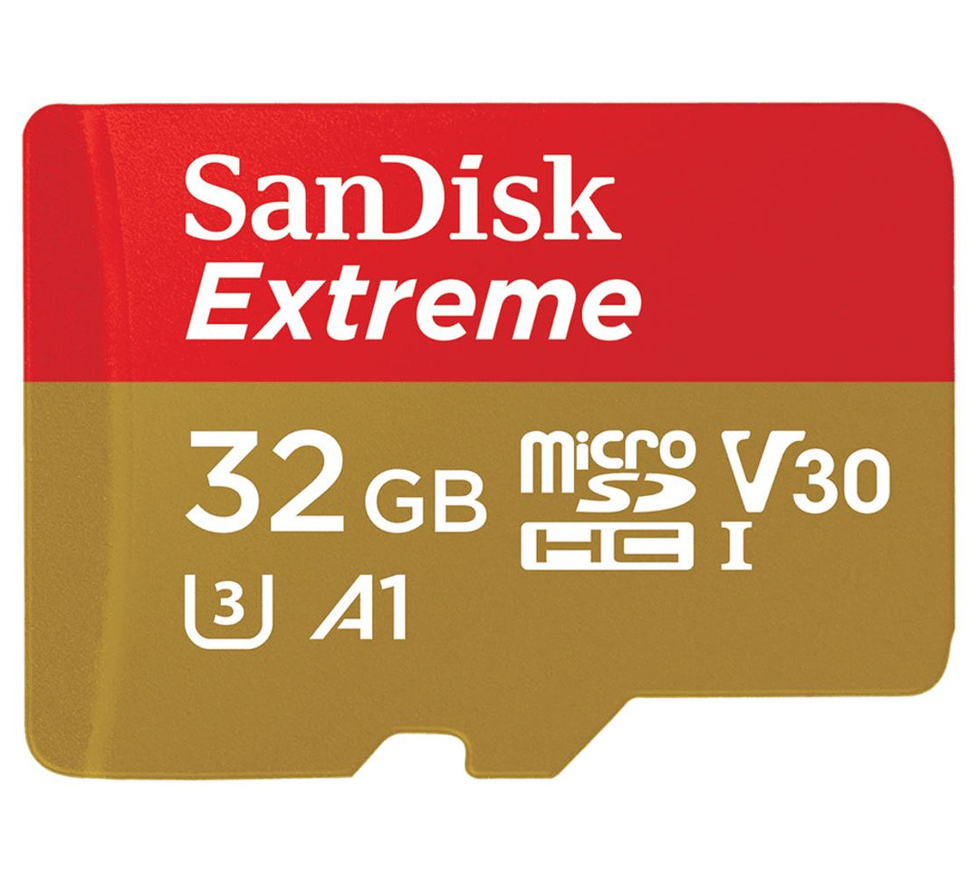 SANDISK 32GB Extreme microSD SDHC SQXAF V30 U3 C10 A1 UHS-1 100MB/s R 60MB/s W 4x6 SD Adaptor Android Smartphone Action