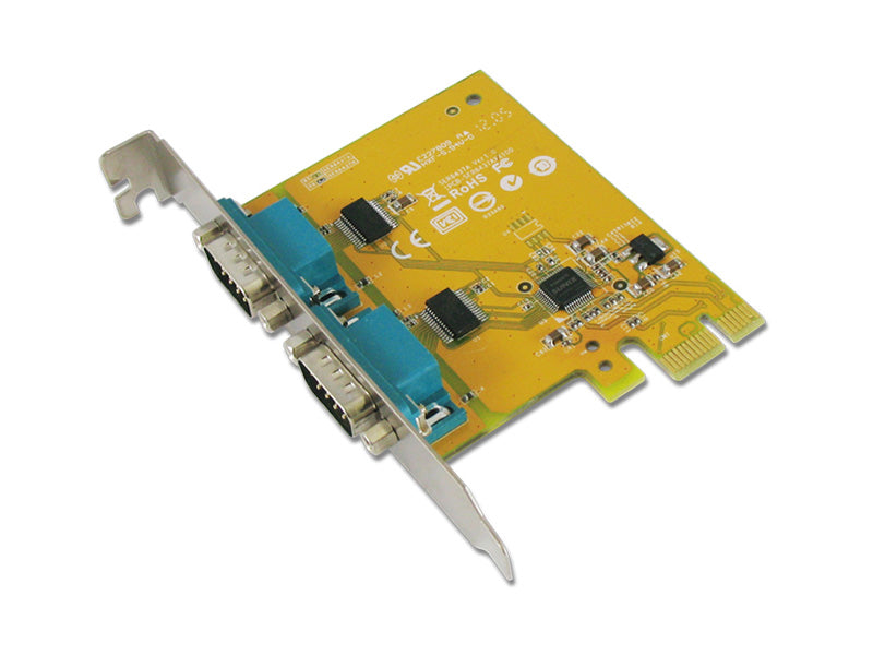 SUNIX SER6437A PCIE 2-Port Serial RS-232 Card Low Profile - Add-on Card - Compatible with PCI Express x1, x2, x4, x8 and