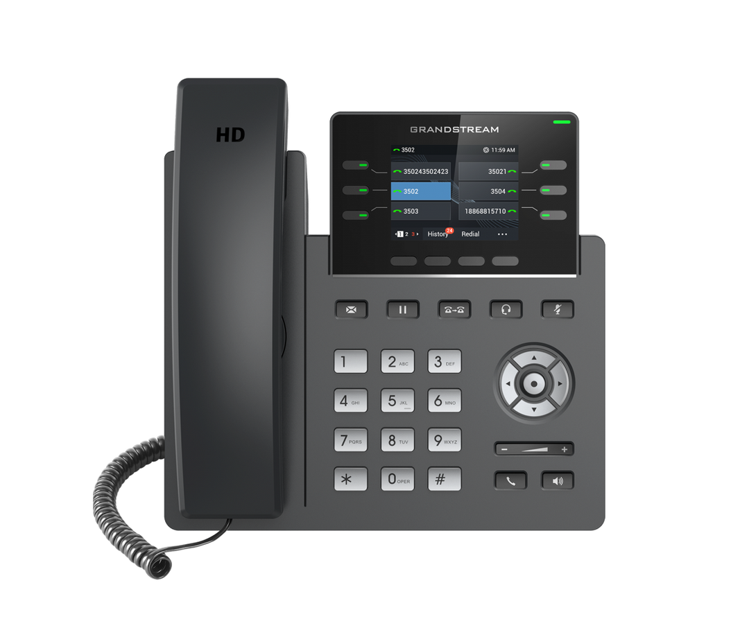 GRANDSTREAM GRP2613 6 Line IP Phone, 3 SIP Accounts, 320x240 Colour Screen, HD Audio, Powerable Via POE