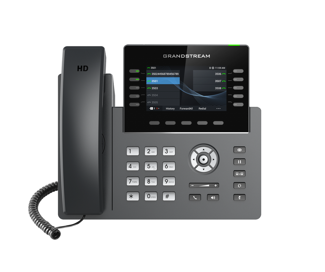 GRANDSTREAM GRP2615 10 Line IP Phone, 16 SIP Accounts, 480x272 Colour Screen, HD Audio, Powerable Via POE