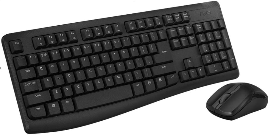 RAPOO X1800Pro Wireless Mouse & Keyboard Combo - 2.4G, 10M Range, Optical, Long Battery, Spill-Resistant Design,1000 DPI