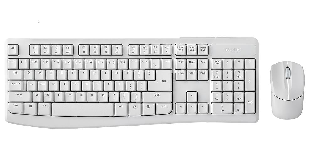 RAPOO X1800Pro Wireless Mouse & Keyboard Combo - 2.4G, 10M Range, Optical, Long Battery, Spill-Resistant Design,1000 DPI