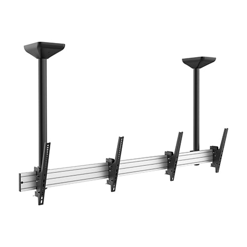 BRATECK Dual Screen Menu Board Ceiling Mount Fit Screen Size 45'-55' Up to 50kg VESA 200x200,400x200,300x300,400x400,600