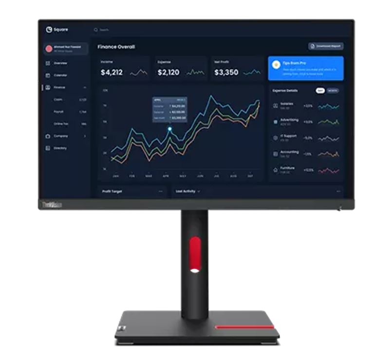 LENOVO ThinkVision T22i-30 21.5' FHD IPS Monitor 1920x1080 16:9 Anti-Glare Height Adjustable Titl Swivel Pivot 4xUSB3.2
