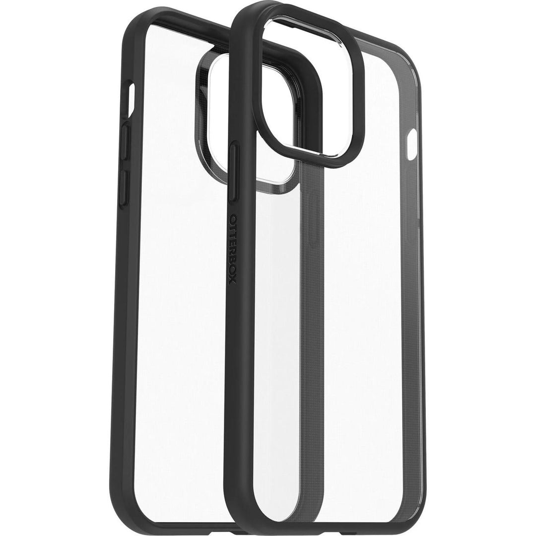 OTTERBOX Apple iPhone 14 Pro Max React Series Antimicrobial Case - Black Crystal (Clear/Black) (77-88898), Raised Edges