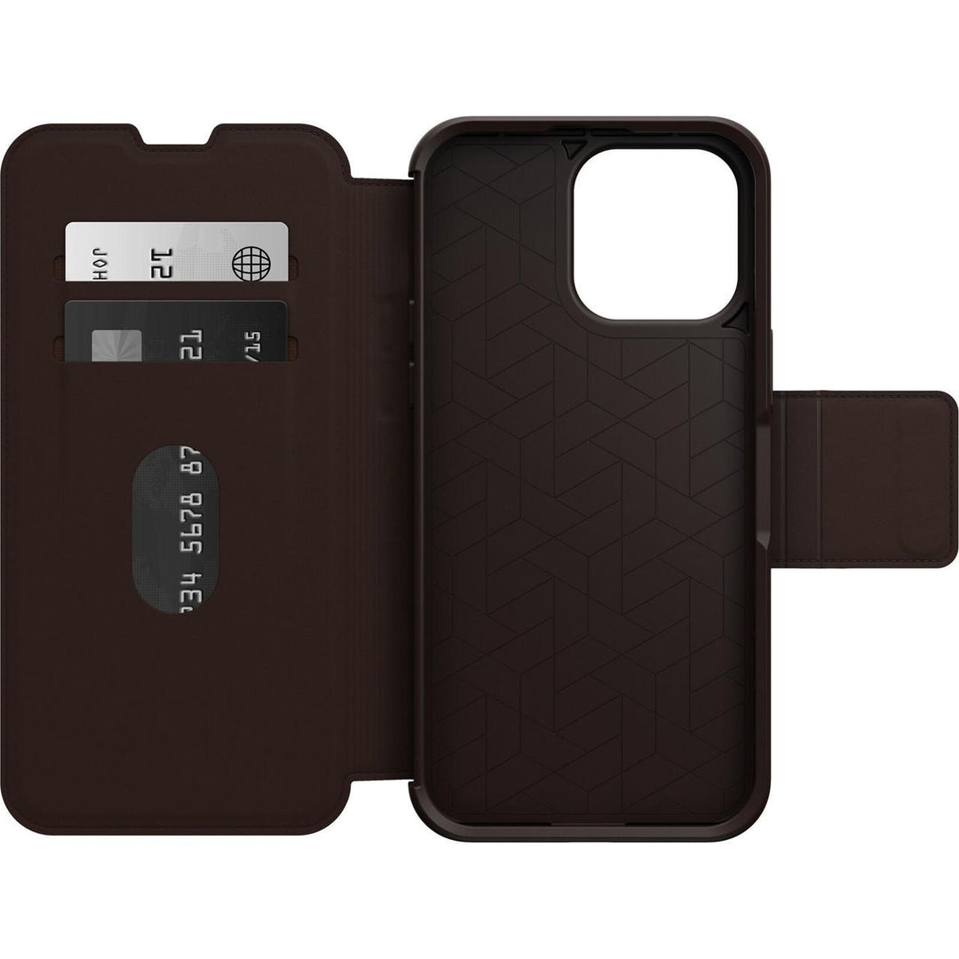 OTTERBOX Apple iPhone 14 Pro Max Strada Series Case - Espresso (Brown) (77-88568), Wireless Charge Compatible, Credit Ca