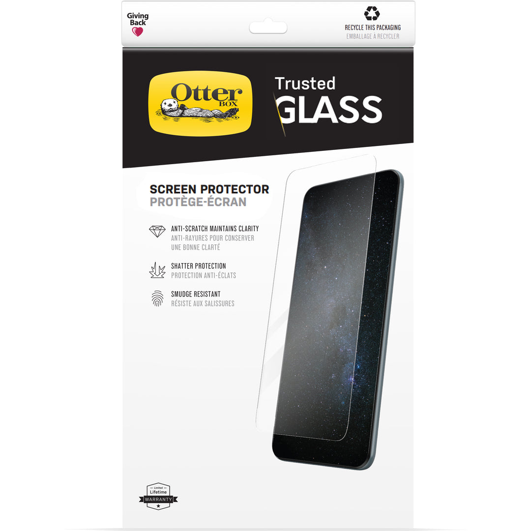 OTTERBOX Apple iPhone 13 and iPhone 13 Pro Trusted Glass Screen Protector - Clear (77-85951), Smudge resistant, Drop pro