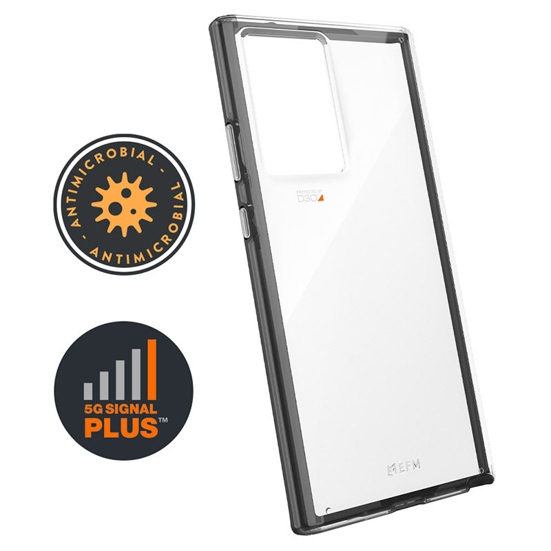 FORCE TECHNOLOGY Aspen Case for Samsung Galaxy Note20 - Clear/ Slate Grey EFCDUSG266BLC, Antimicrobial, 6-meter drop tes
