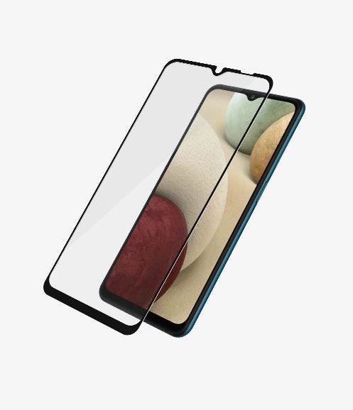 PANZER GLASS Screen Protector - Case Friendly - For Samsung Galaxy A12 - Black-Full Frame Coverage, Rounded Edges, Cryst