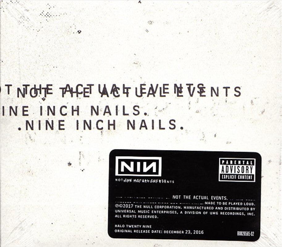 Not The Actual Events - Nine Inch Nails Cd Album