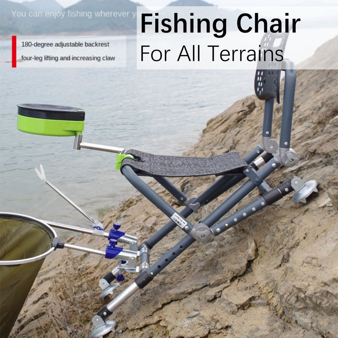 Fishing Chair With Aluminum Alloy For All-Terrains Portable Multifunctional Folding Adjustable Reclining Chair With Hind