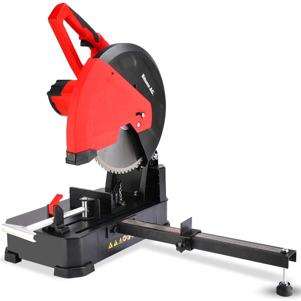 Baumr-AG 2400W 355mm 14" Metal Cut Off Cold Saw, Premium Low Spark Ceramic Alloy Tooth Blade, Measurement Scale, Soft St