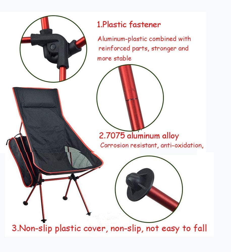 Camping Chair Folding High Back Backpacking Chair with Headrest, Lightweight Portable Compact for Outdoor Camp, Travel,