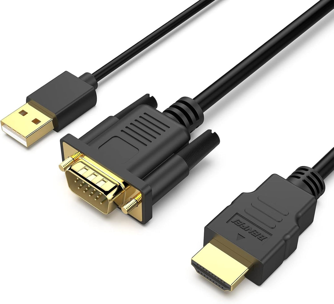 BENFEI 324BK VGA to HDMI Cable with Audio, 1080P Uni-Directional 1.8M