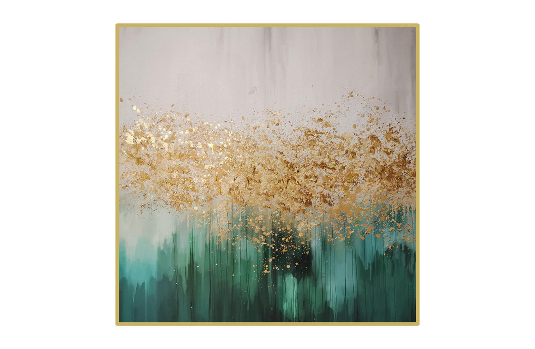Pacific Green Square Framed Canvas Wall Art - Small