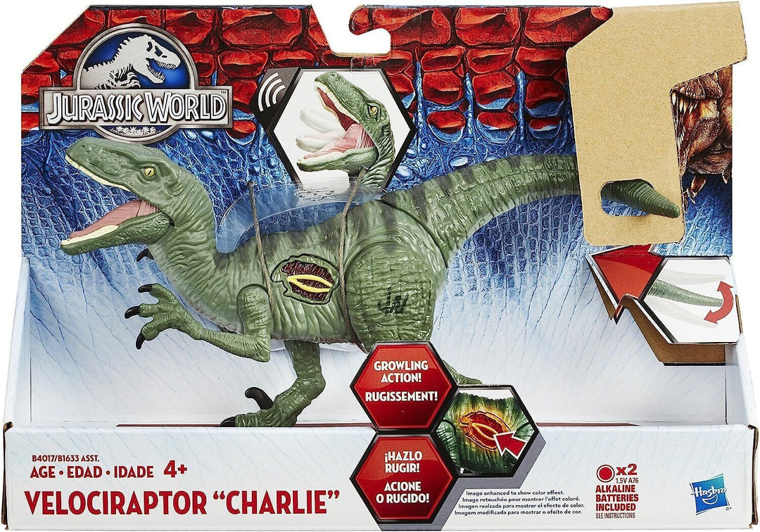 Hasbro Jurassic World Growler Velociraptor “Charlie†With Sound and Lights 4+