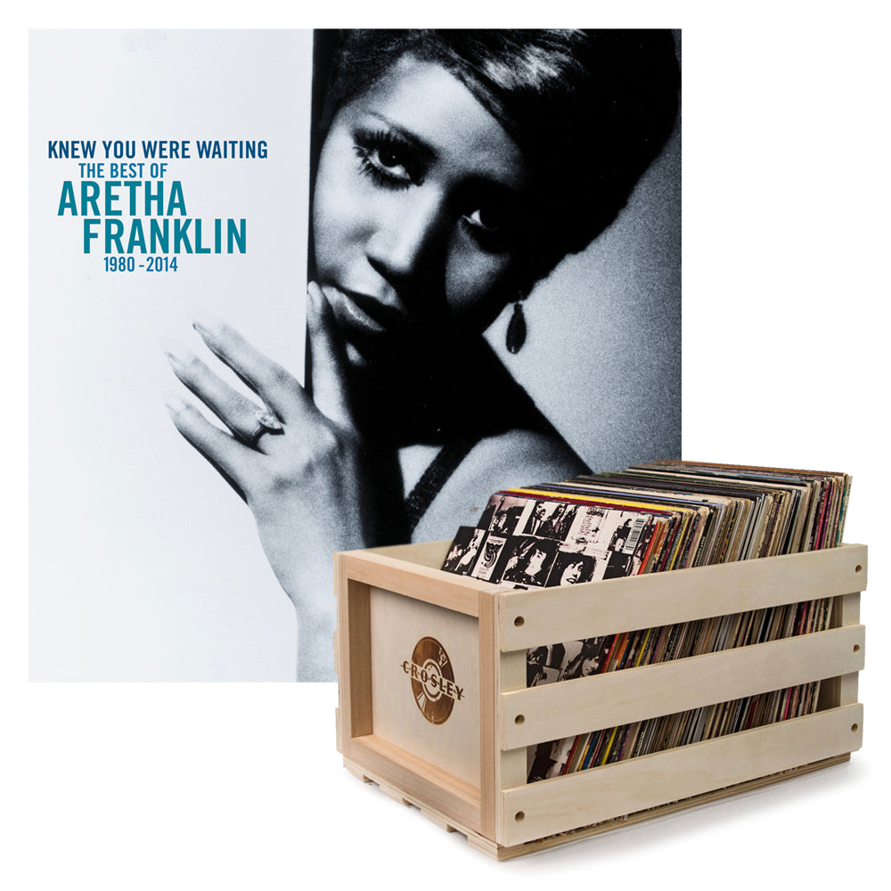 Crosley Record Storage Crate Aretha Franklin Knew You Were Waiting: the Best Of Aretha Franklin 1980-2014 Vinyl Album Bu