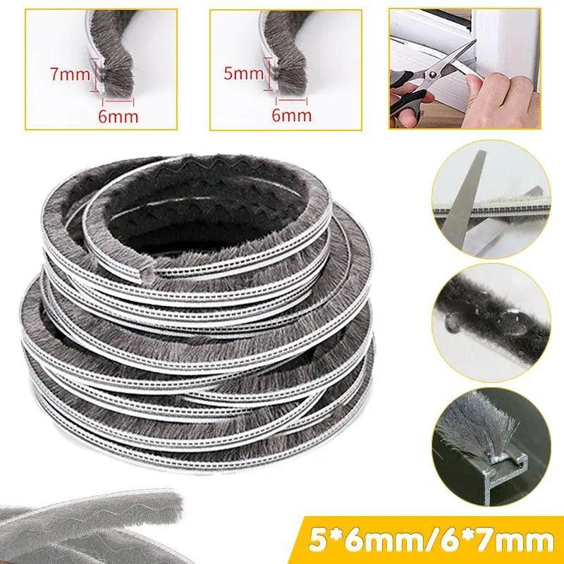10M Hairy Seal Brush for Door & Window Draught Exclusion - 5x6mm(10M)