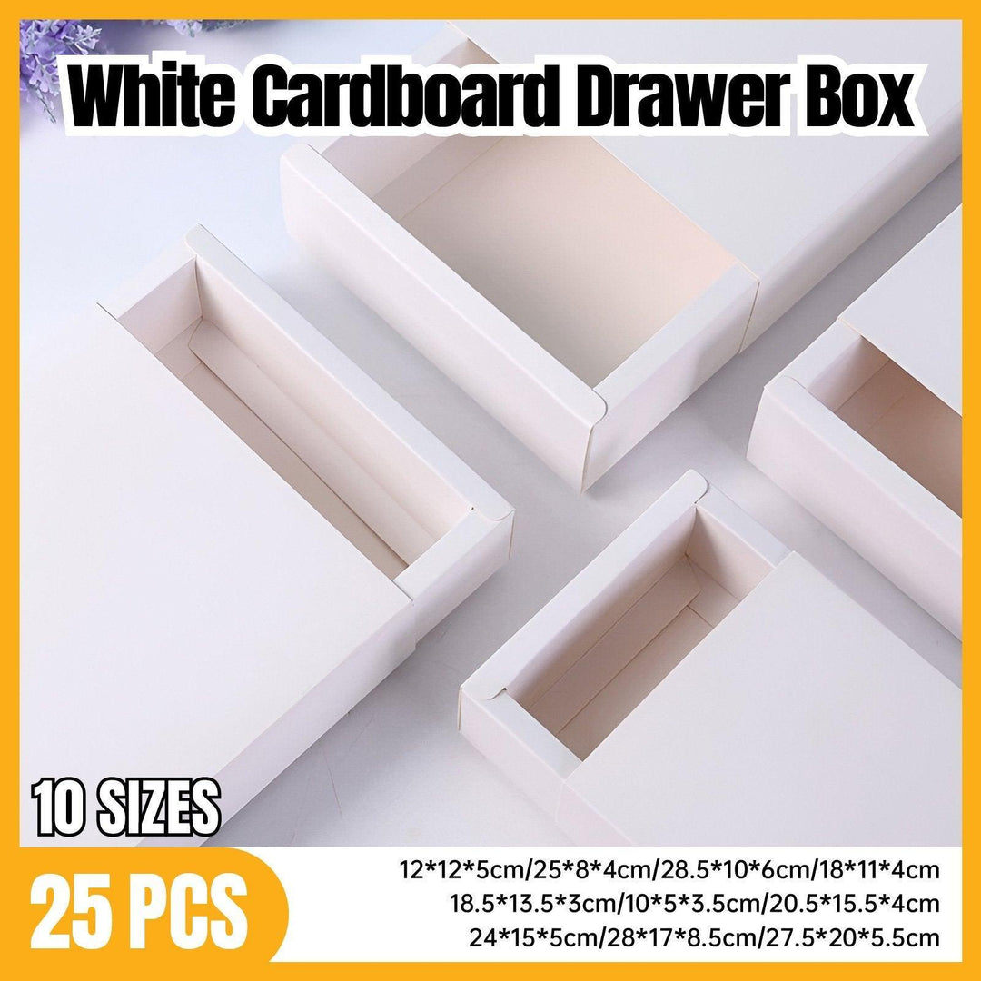 25X White Kraft Paper Drawer Jewelry Package Necklace Bracelet Gift Package box - 20.5*15.5*4-25pcs