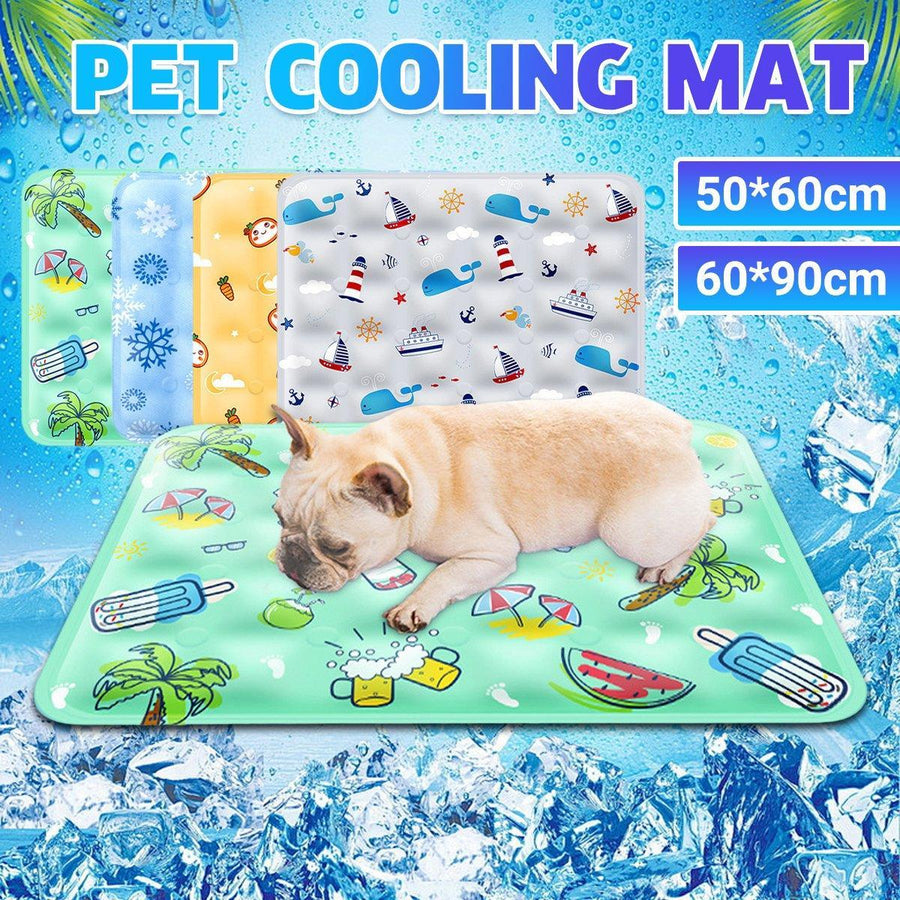 Cooling Ice Mat for Pets Summer Dog and Cat Cooling Pad Comfortable Pet Bed - Blue - 50x60cm