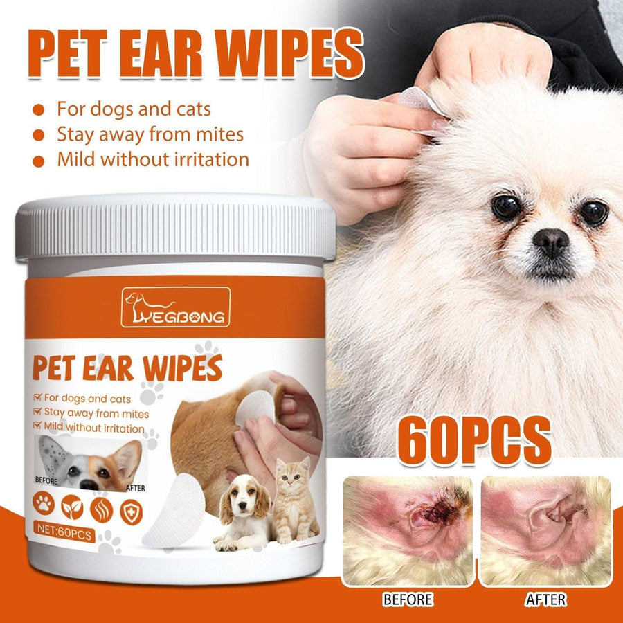 Pet Ear Wipes Gentle Cleaning Deodorizing Mite Removal Ear Wax Care Products