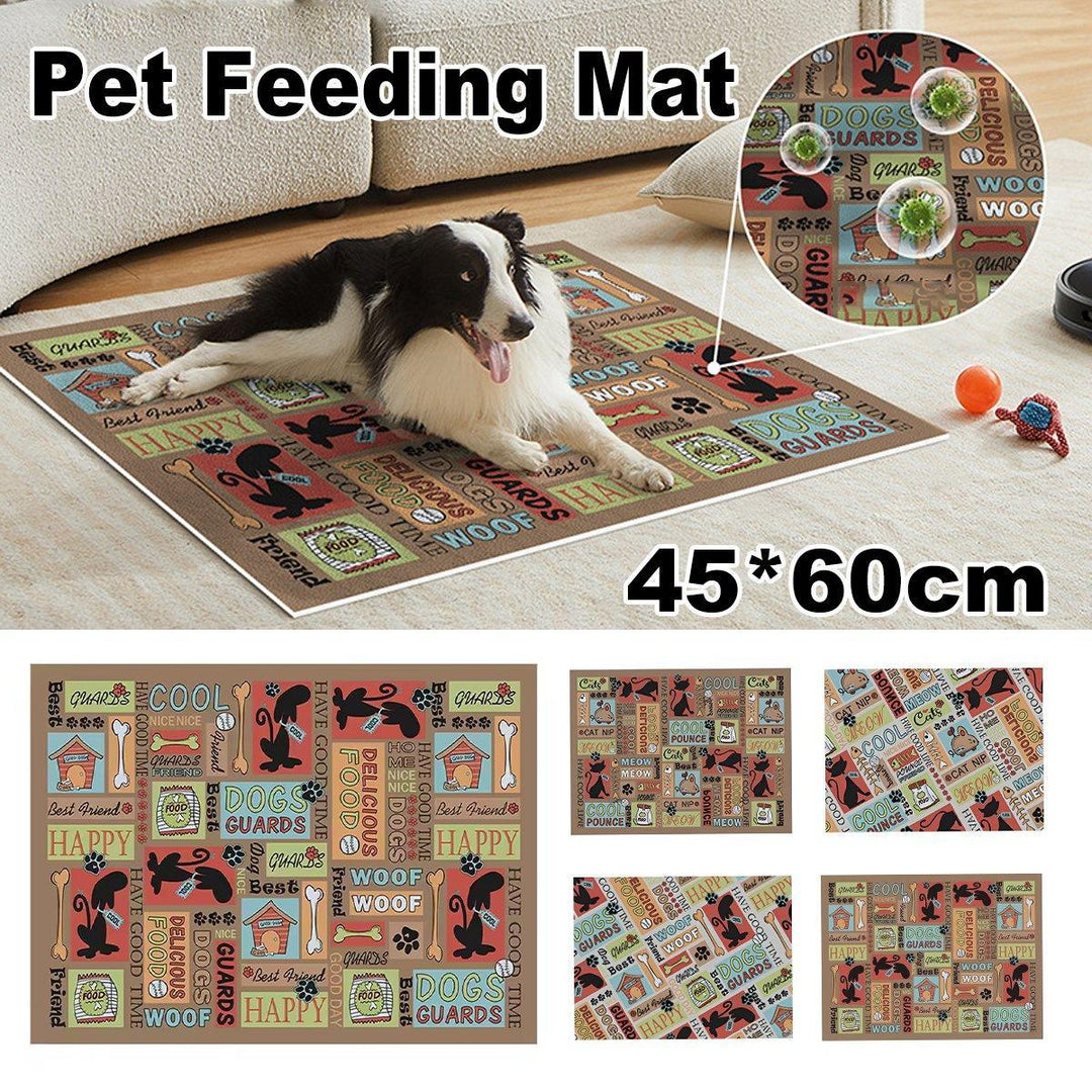 Waterproof Pet Floor Mat Carpet For Dog Cage Feeding Area Anti Slip Washable - Dog-White