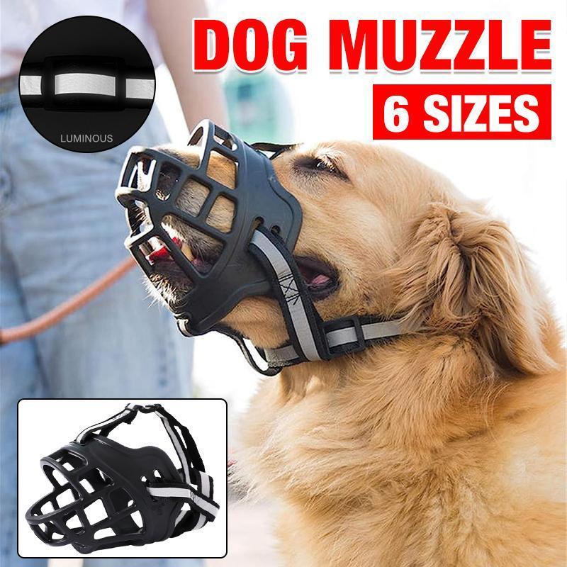 6 Sizes Adjustable Pet Dog No Bite Silicone Basket Muzzle Cage Mouth Mesh Cover - 6#