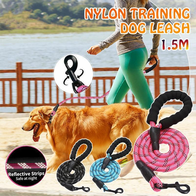 Nylon Training Dog Leash Heavy Duty Pet Products Strong Rope Recall Lead Leashes - Pink
