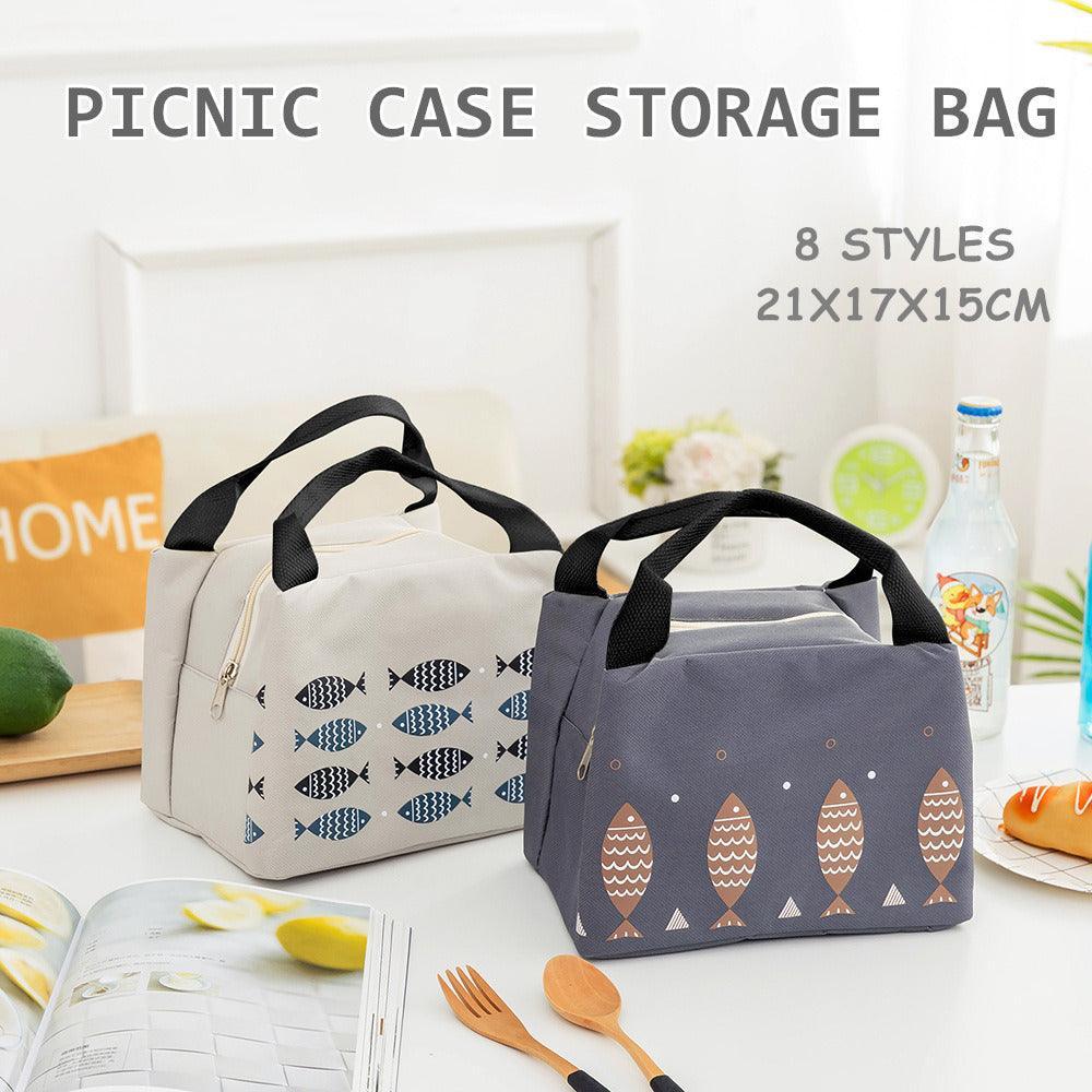 Portable Insulated Thermal Lunch Box Carry Tote Picnic Case Storage Bag 21x17x15cm - B04 (21x17x15cm)