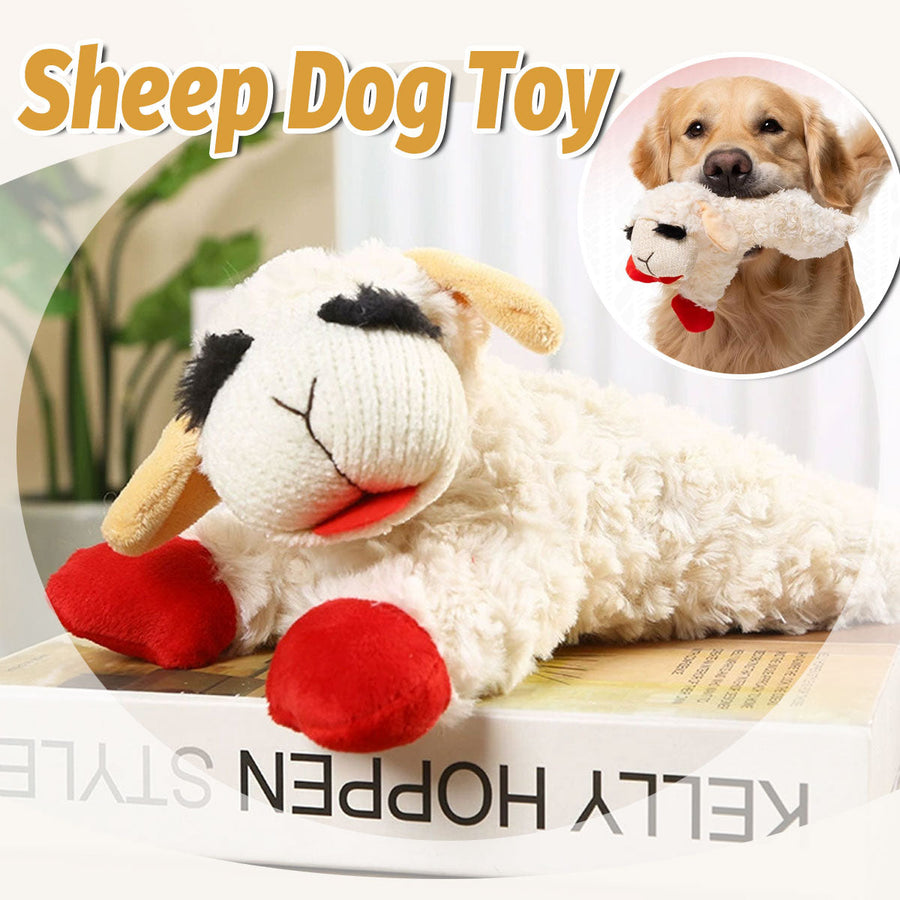 Lamb Shape Dog Toy Soft Plush Chew Toy for Puppy Small Dogs Squeaky Play Pet