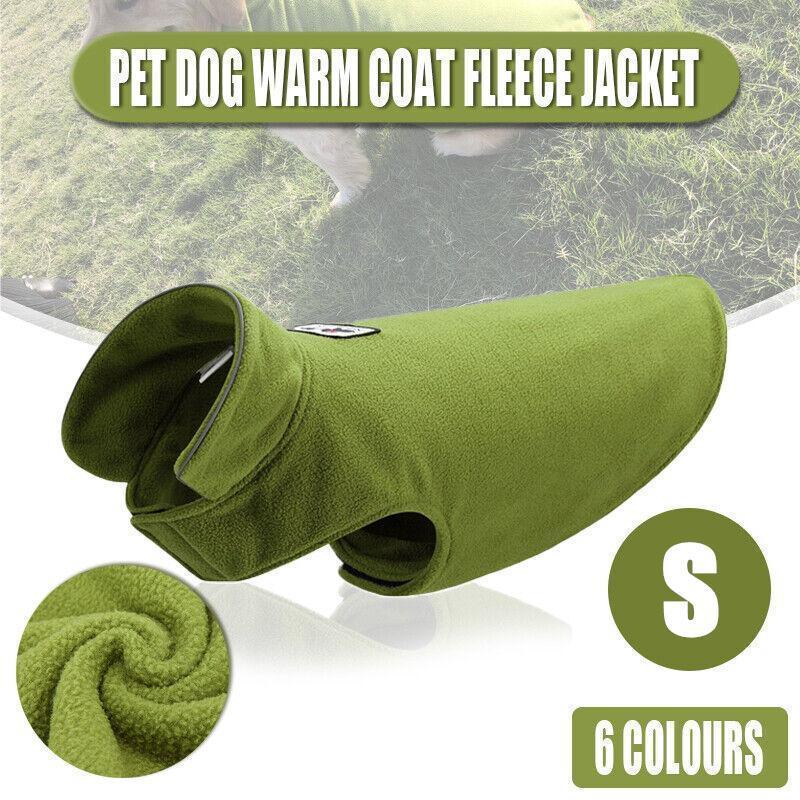 S Size Pet Dog Warm Coat Fleece Jacket Jumper Sweater Winter Puppy Vest Outfit - Green