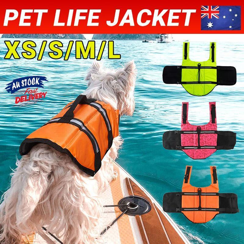 Dog Life Jacket Pet Swim Vest Floatation Aid for Boating and Water Activities Green - L