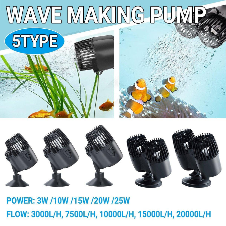 Aquarium Wave Maker Fish Tank Water Circulation Pump Powerhead with Suction Cup - 600M 20W