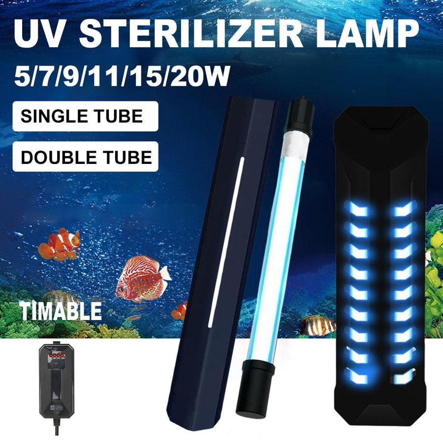 Fish Tank Germicidal Lamp UV Ultraviolet Water Disinfection Light for Aquarium - Single Tube-5W