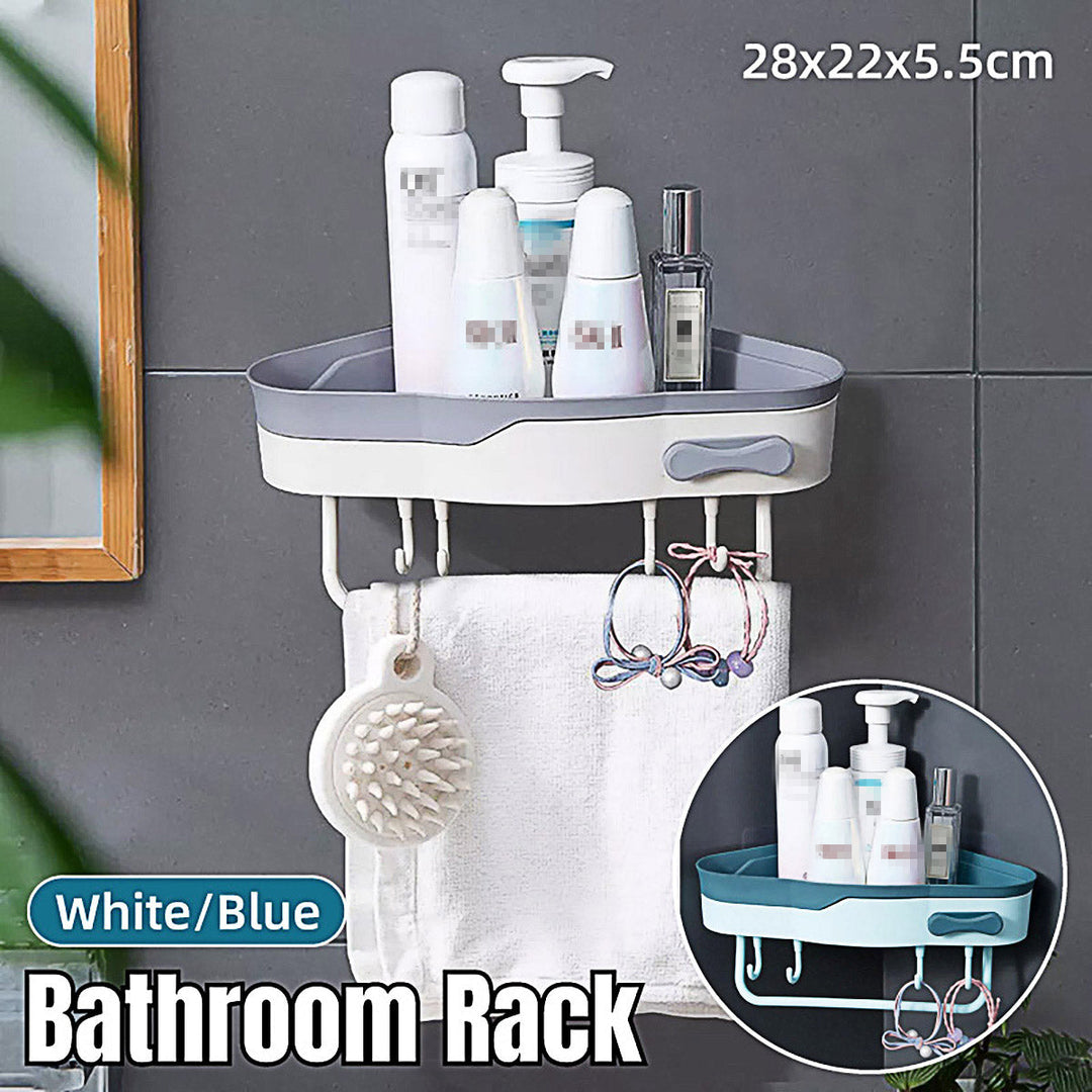 Bathroom Corner Shower Shelf Shampoo Soap Caddy Holder Rack Storage Organiser - White