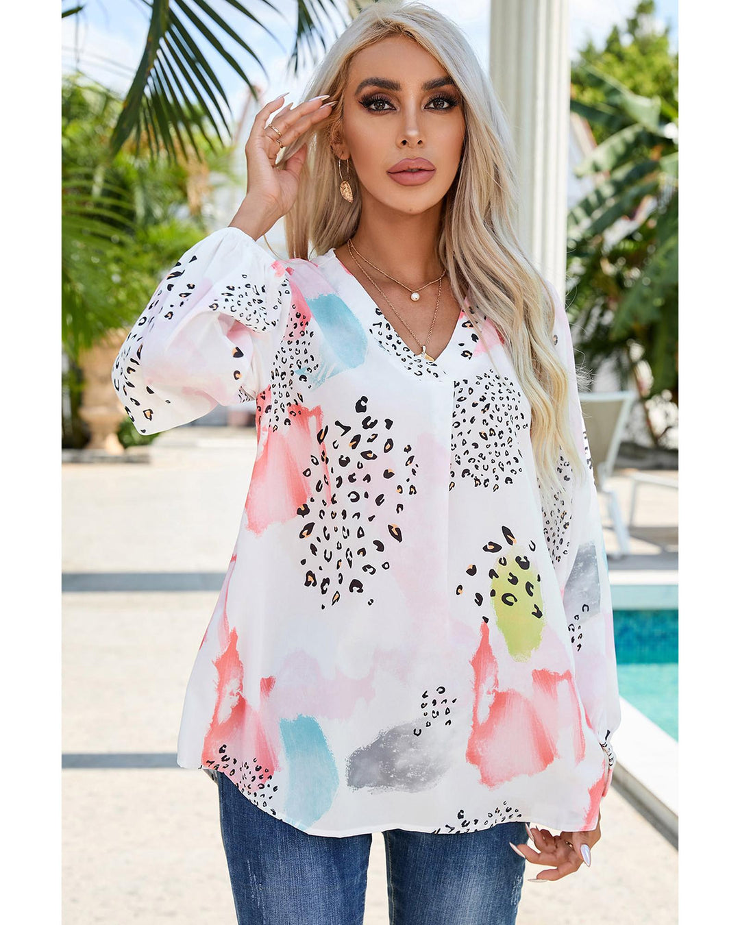 Azura Exchange Leopard Print Loose Top - S
