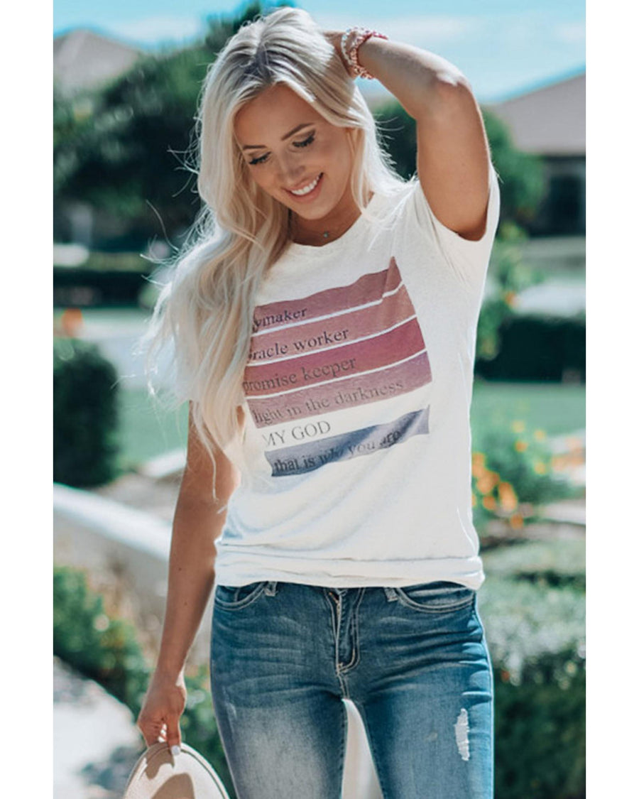 Azura Exchange White God Waymaker Miracle Worker Promise Keeper Graphic Tee - 2XL