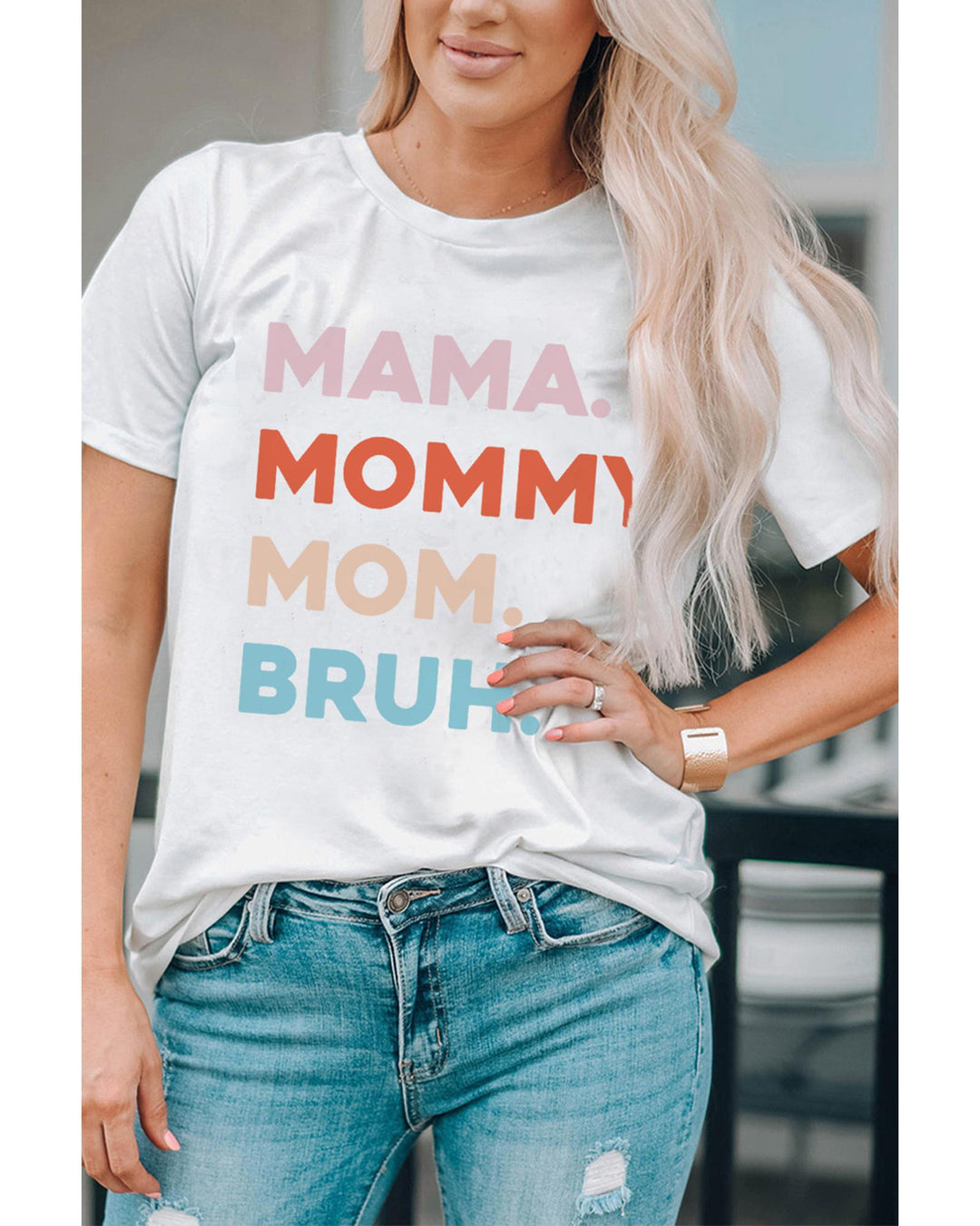Azura Exchange Mama Mommy Mom Bruh Letter Graphic T Shirt - M