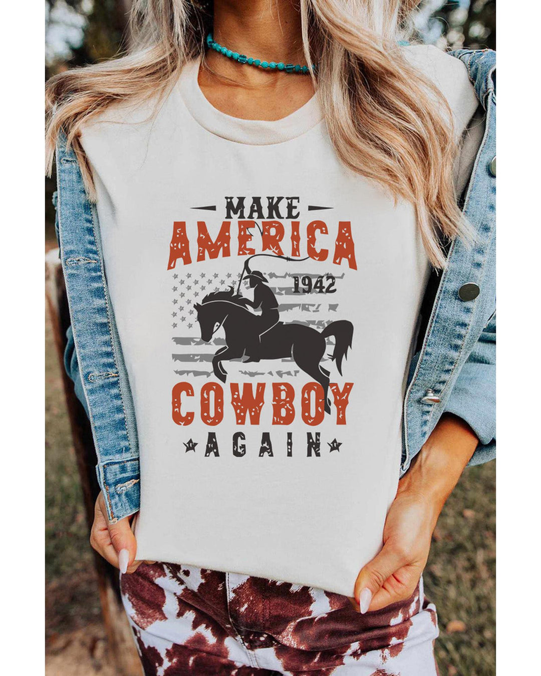Azura Exchange Cowboy Graphic Print Crew Neck T-Shirt - XL