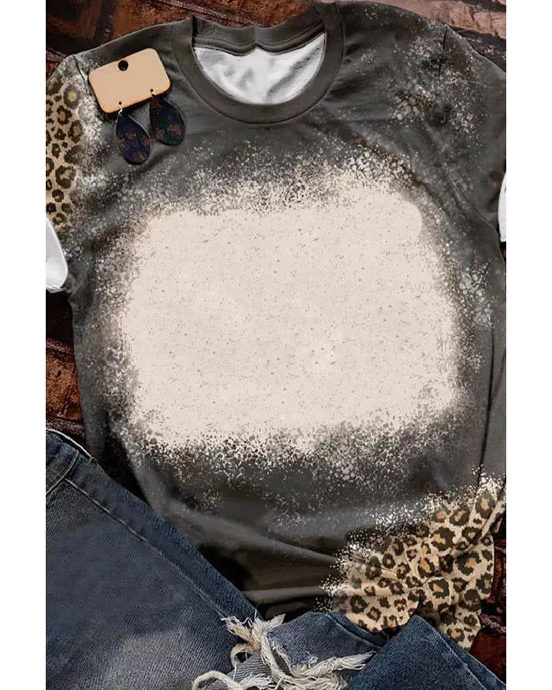 Azura Exchange Leopard Tie-Dye Print T-Shirt - S