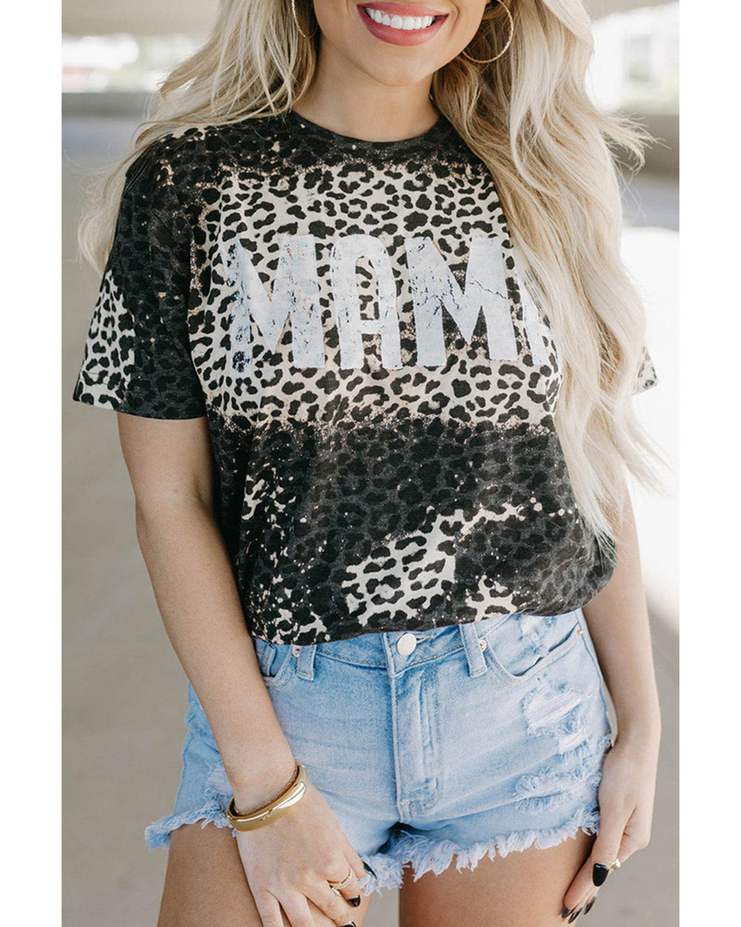 Azura Exchange Leopard Print Short Sleeve Casual Graphic Tee - L
